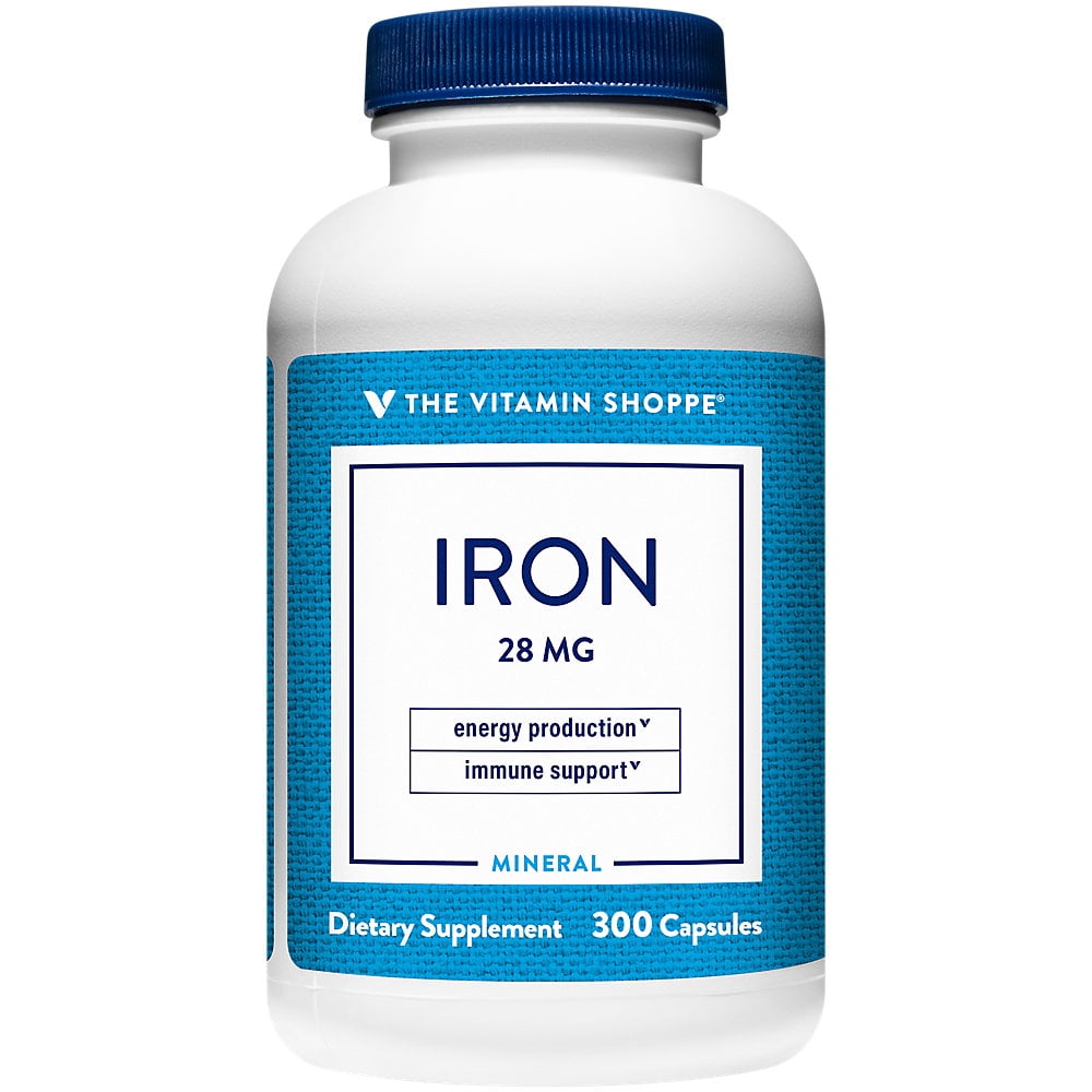 The Vitamin Shoppe Iron 28G, Well Absorbed Forms of Iron, Supports