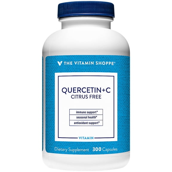 The Vitamin Shoppe Quercetin + Vitamin C, Citrus Free, Antioxidant That Supports A Healthy Immune for All Seasons 300 Capsules