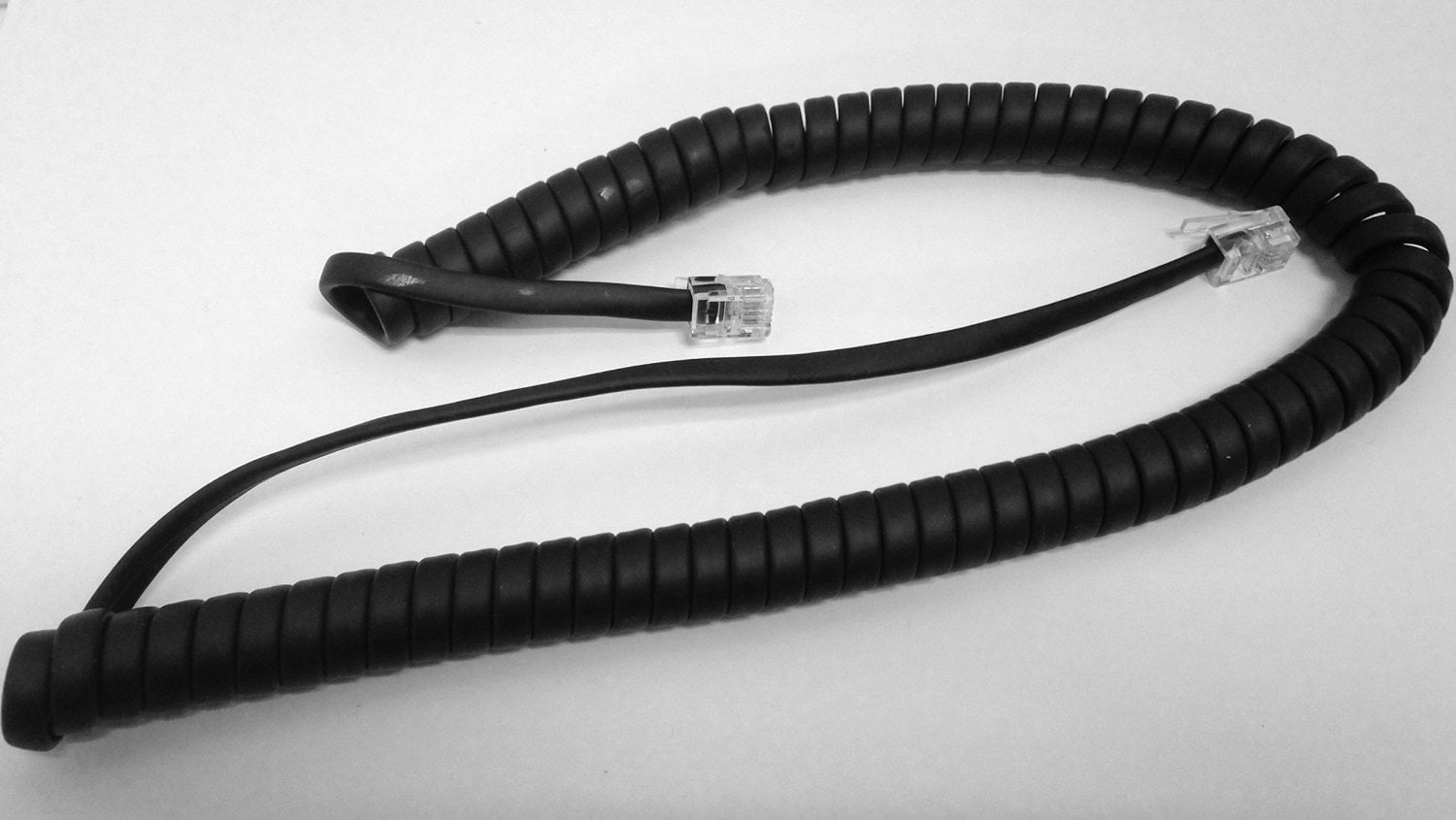 The VoIP Lounge Replacement Foot Black Handset Curly Cord for