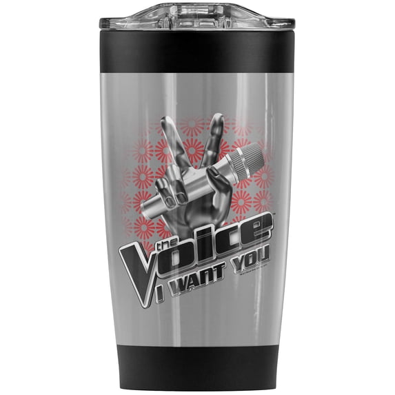 The Voice/Microphone Logo Stainless Steel Tumbler 20 oz Coffee Travel Mug/Cup, Vacuum Insulated & Double Wall with Leakproof Sliding Lid | Great for Hot Drinks and Cold Beverages