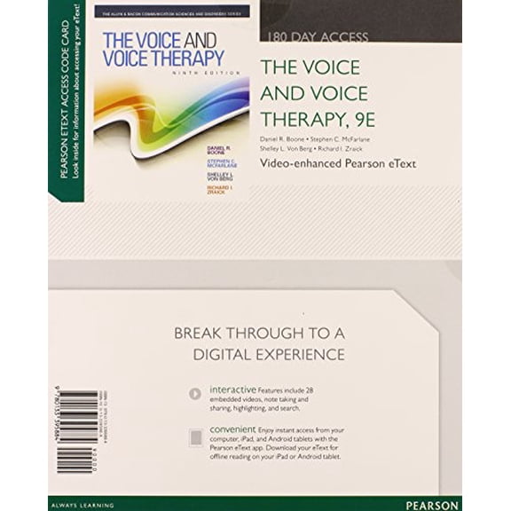 The Voice and Voice Therapy Pearson Etext Access Card