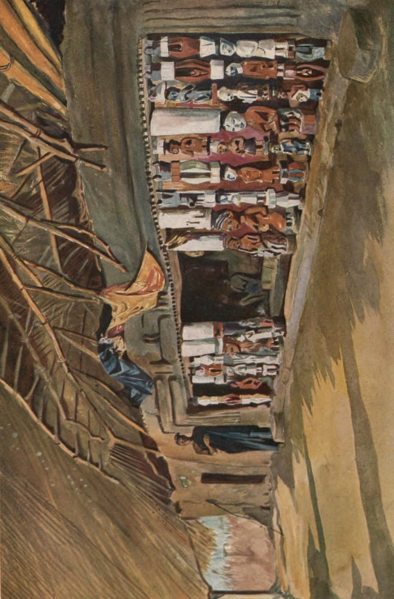 The Voice of Africa 1913 The god of thunders Temple in Ibadan Canvas Art - Carl Arriens (18 x 24)