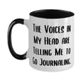 thumbnail image 1 of The Voices in My Head are Telling Me to Go. Two Tone 11oz Mug, Journaling Present From Friends, Reusable Cup For Friends, Gifts for friends, Presents for friends, Friend gifts, Gift ideas for friends, 1 of 2