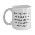 thumbnail image 1 of The Voices in My Head are Telling Me to Go Creative Writing. Creative Writing 15oz Mug, Best Creative Writing, Cup F Friends, 1 of 2