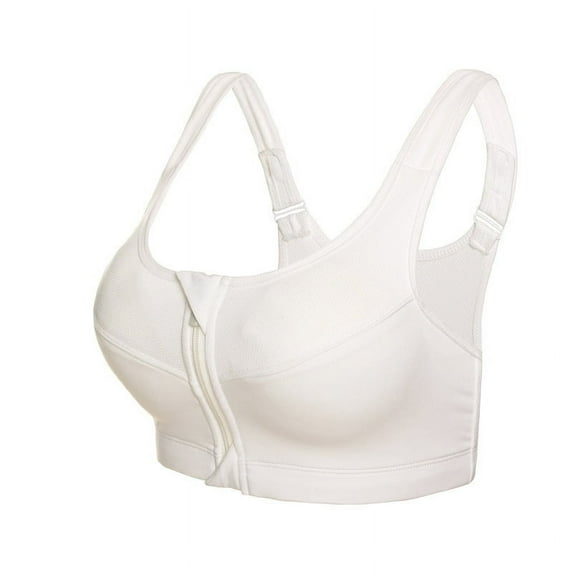 Women Padded Seamless Sport Bra Front Zip Yoga Gym Fitness Workout Running Vest
