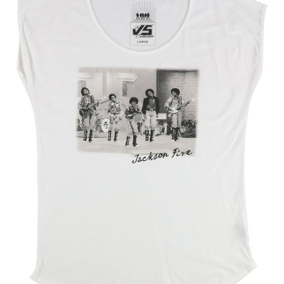 The Vs Collection Womens Jackson Fire Graphic T-Shirt, White, Large