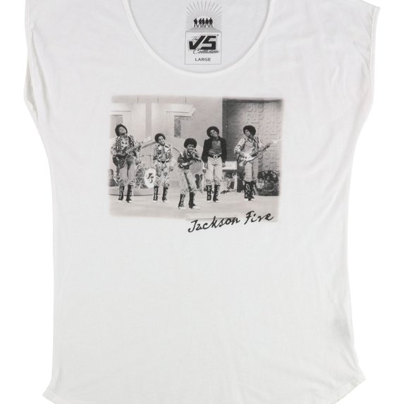 The Vs Collection Womens Jackson Fire Graphic T-Shirt, White, Small