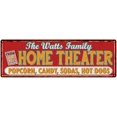 thumbnail image 1 of The WATTS Family Home Theater Sign Gift 6x18 Metal Movies Decor 206180100324, 1 of 1