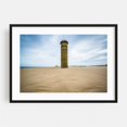 thumbnail image 1 of The WWII Obervation Tower - Rehoboth Beach Delaware Photography Beach Coastal Ocean Minimalist Landscape Black Framed Wall Art Print 5 x 7 inches, 1 of 1