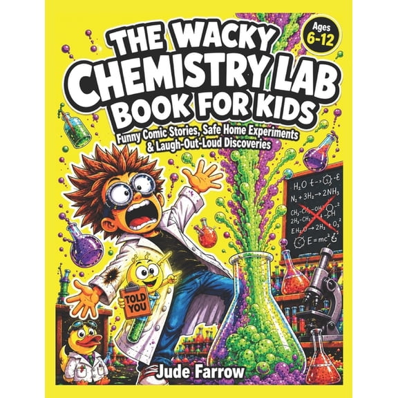 The Professor Boom & Fizz The Wacky Chemistry Lab Book for Kids: Funny Comic Stories, Safe Home Experiments, Amazing Science Facts, and Laugh-Out-, (Paperback)