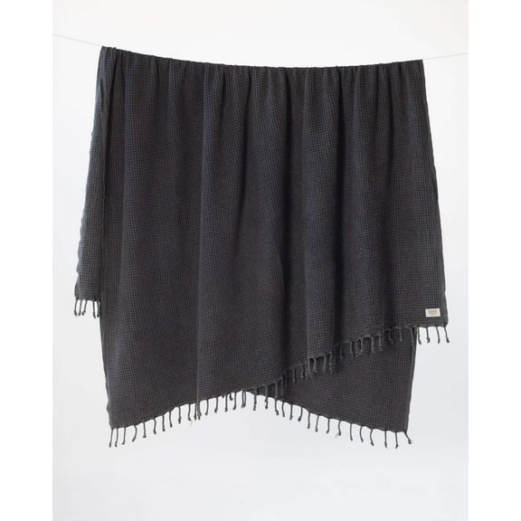 The Waffle Blanket in Charcoal