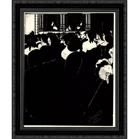 The Wagnerites 20x20 Black Ornate Wood Framed Canvas Art by Beardsley, Aubrey
