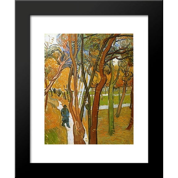The Walk - Falling Leaves 20x24 Framed Art Print by Vincent van Gogh