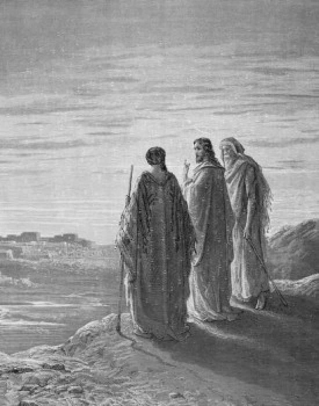 The Walk to Emmaus by Gustave Dore 1832-1883 Canvas Art - Gustave Dore (24 x 36)
