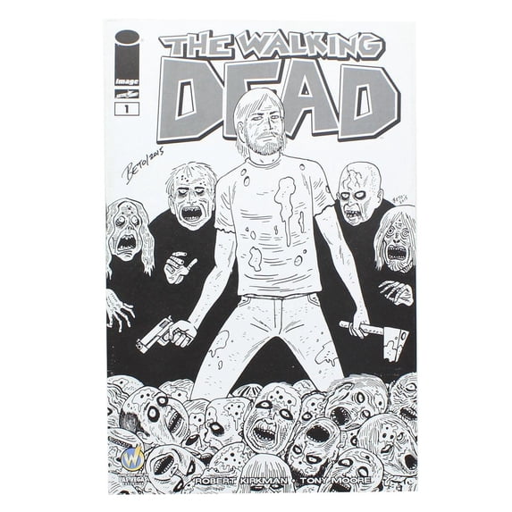 The Walking Dead #1 WW Vegas Exclusive B&W Cover Signed By Gilbert Hernandez