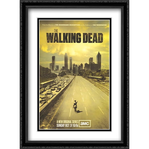 The Walking Dead 28x38 Double Matted Large Black Ornate Framed TV Show Poster Art Print