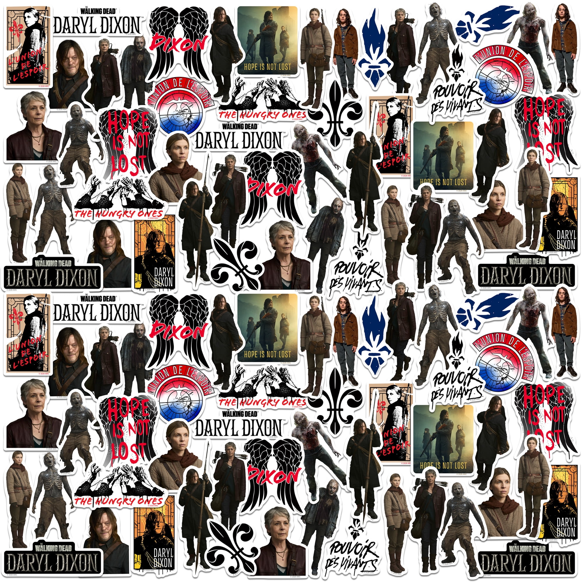 The Walking Dead Daryl Dixon 100ct Vinyl Large Deluxe Stickers Variety ...