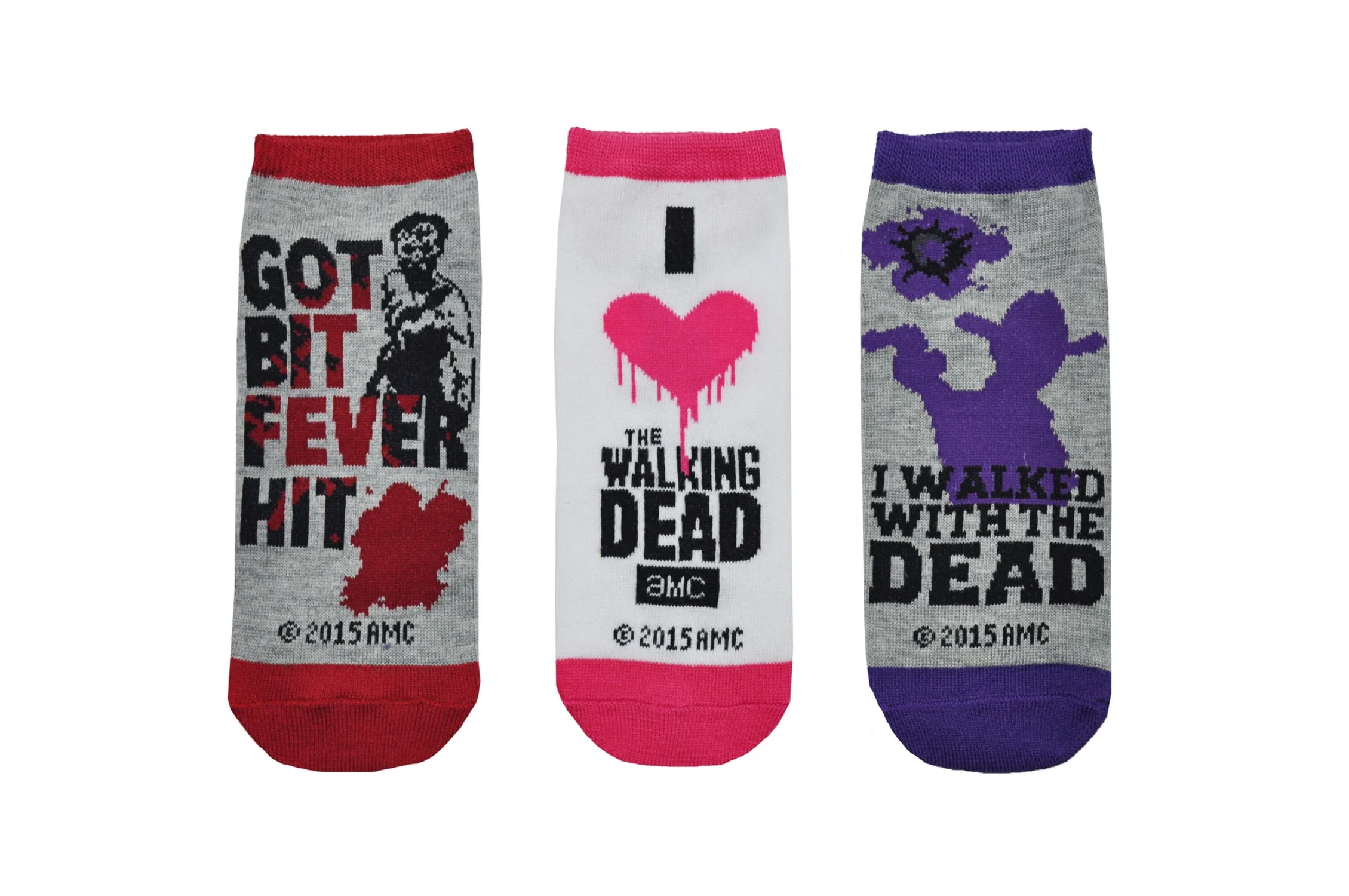 The Walking Dead Got Bit Fever Hit 3 Pair Pack of Lowcut Socks ...