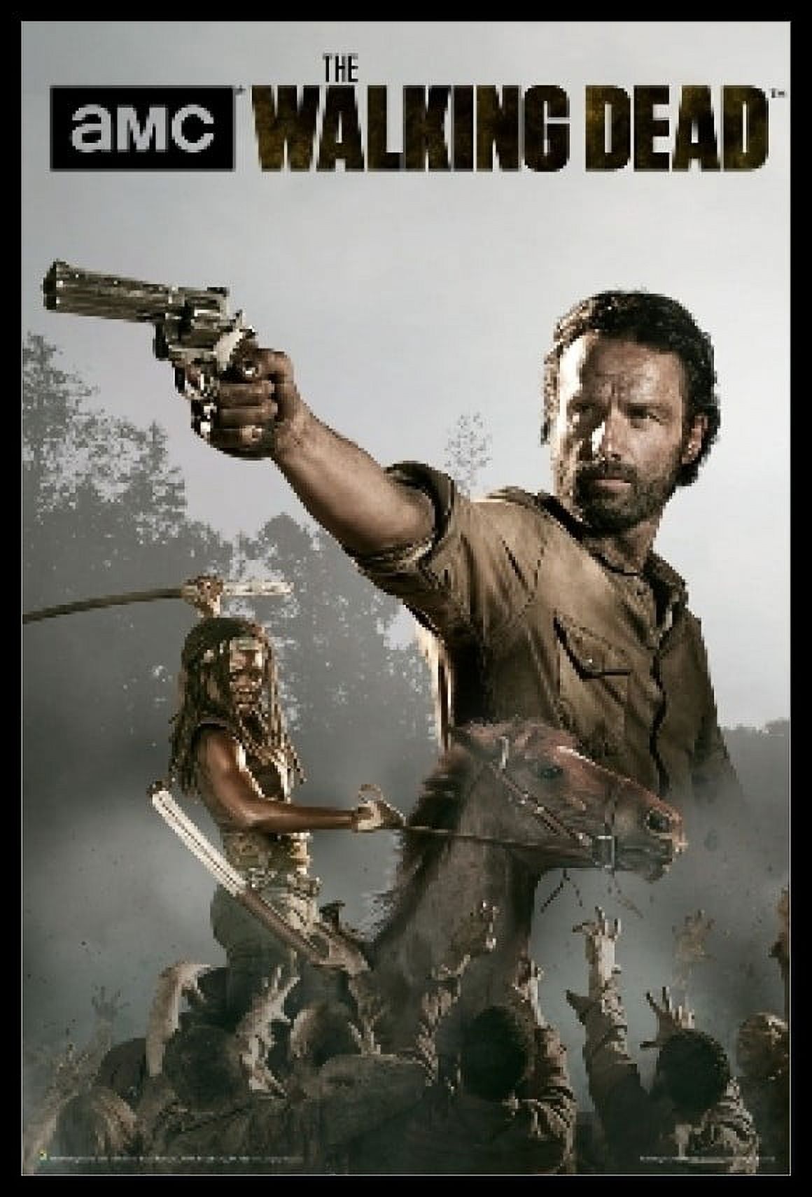 The Walking Dead Season 4 - Rick And Michonne Laminated & Framed