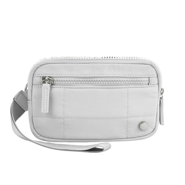 The ' Wallet 2nd Gen Nylon Quilted 3-Zipper Wristlet Wallet for Women with ID Window