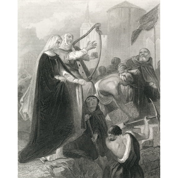 The Walling Of New Ross County Wexford Ireland In 1798 Drawn By H Warren From History Of Ireland Published C1854 13 x 16