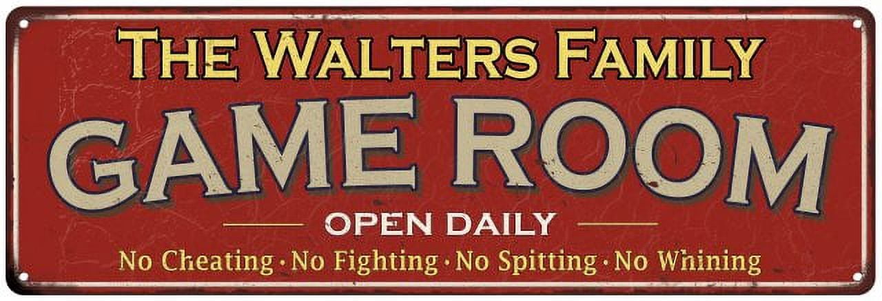 The Walters Family Red Game Room Metal 8x24 Sign 108240038674 - Walmart.com