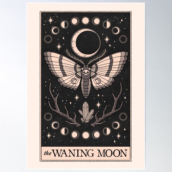 The Waning Moon Poster Wall Art, Modern Wall Decor For Living Room Bedroom, 8x12 UNFRAMED