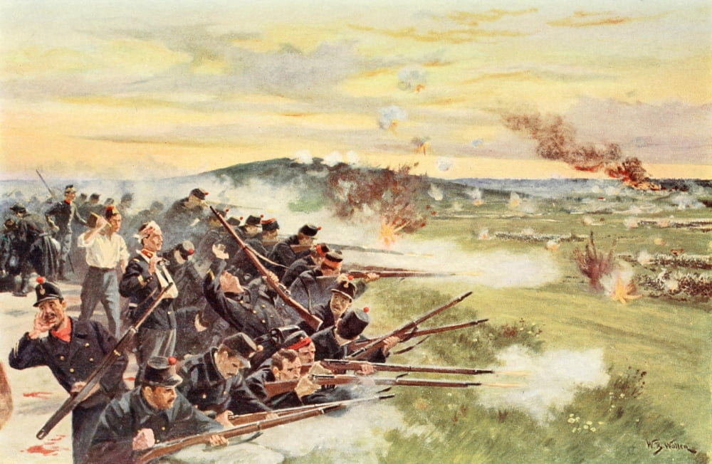 The War 1914 The Defence of Liege Canvas Art - WB Wollen (18 x 24)