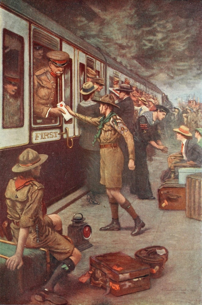 The War 1914 The Dispatch Just in Time Canvas Art - Albert Chevallier Tayler (18 x 24)
