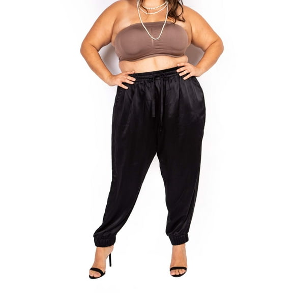 The Wardrobe Hero Italian Silk Jogger Pant with High Waist