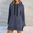 thumbnail image 1 of The Warmy Oversized Hoodie Dress, Warmy Hoodie Women's Casual Pullover Split Hem Drawstring Long Sweatshirt Gray XL, 1 of 5