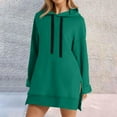 thumbnail image 1 of The Warmy Oversized Hoodie Dress, Warmy Hoodie Women's Casual Pullover Split Hem Drawstring Long Sweatshirt Green XL, 1 of 5