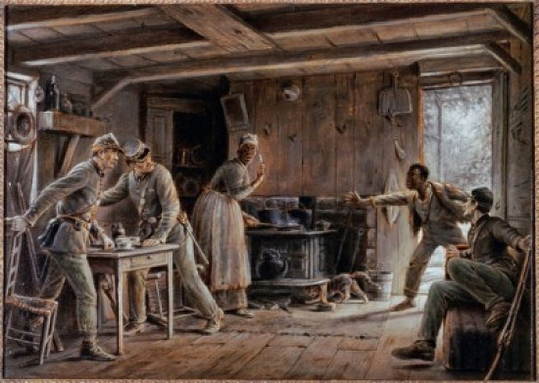 The Warning (Civil War) Edward Lamson Henry (1841-1919 American) Canvas Art - Edward Lamson Henry (24 x 36)