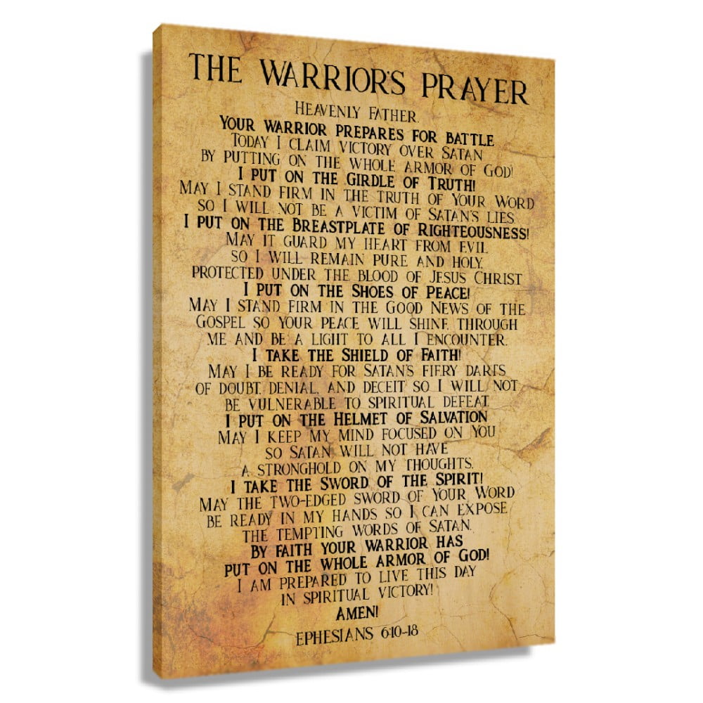 The Warrior Prayer Ephesians 610–18 Bible Scripture Wall Art Bible ...