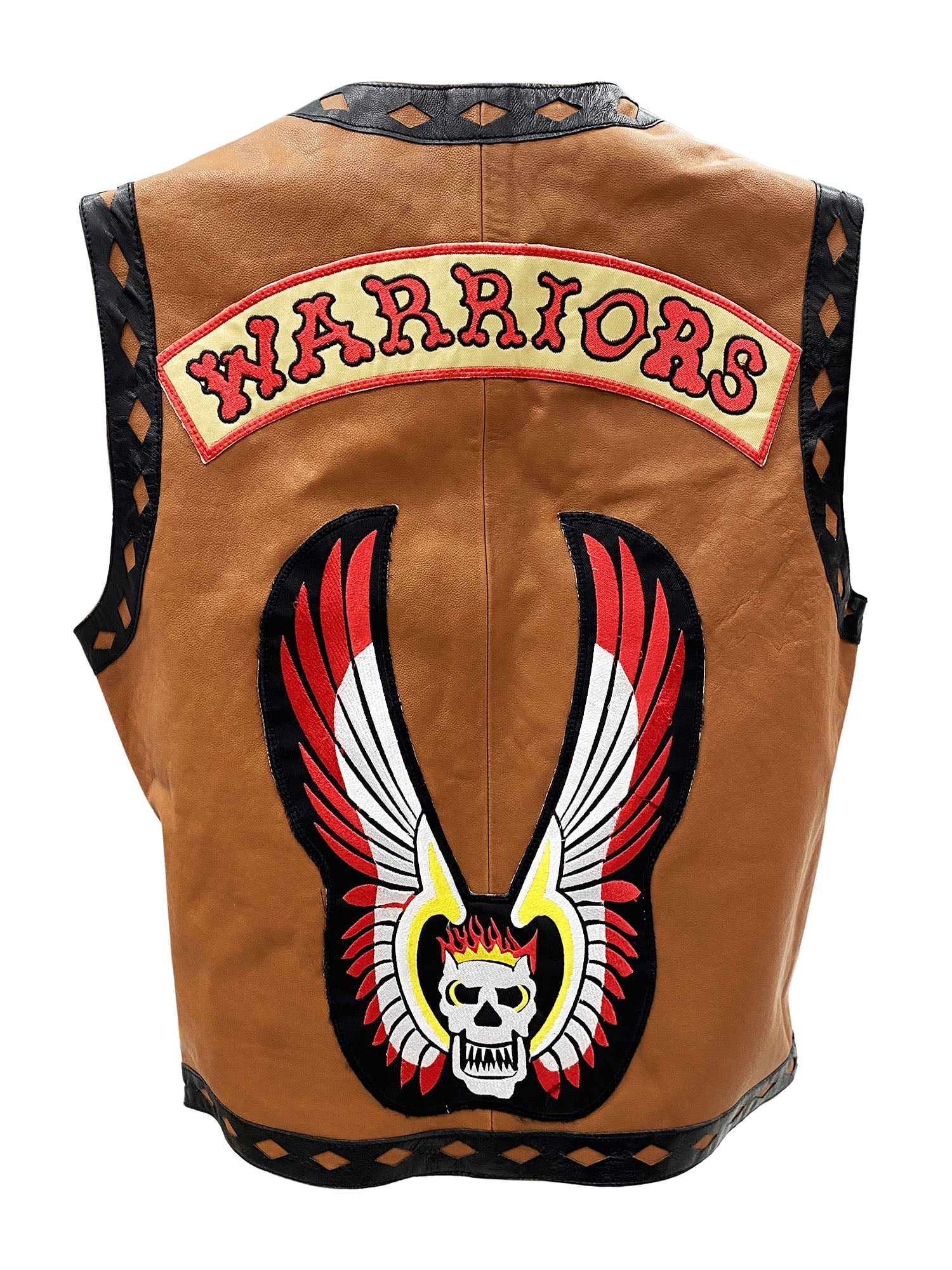 MyPartyShirt Warriors Genuine Leather Vest, Movie Costume, Biker 