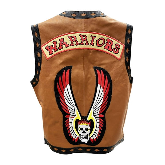 The Warriors Genuine Leather Vest Movie Costume Halloween Jacket Real Biker Gift