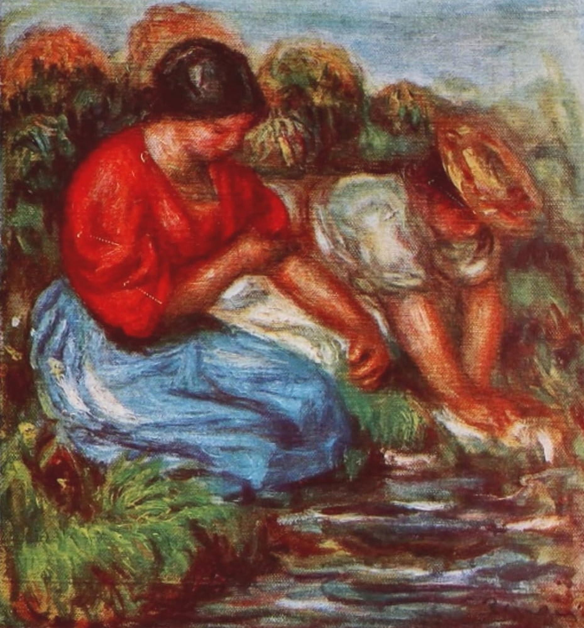 The Washer Women Canvas Art - Pierre-Auguste Renoir (24 x 36)