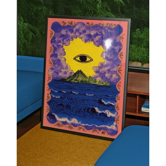 The Watching Peak Art Print Surreal Zen Island, Unframed Paper Print