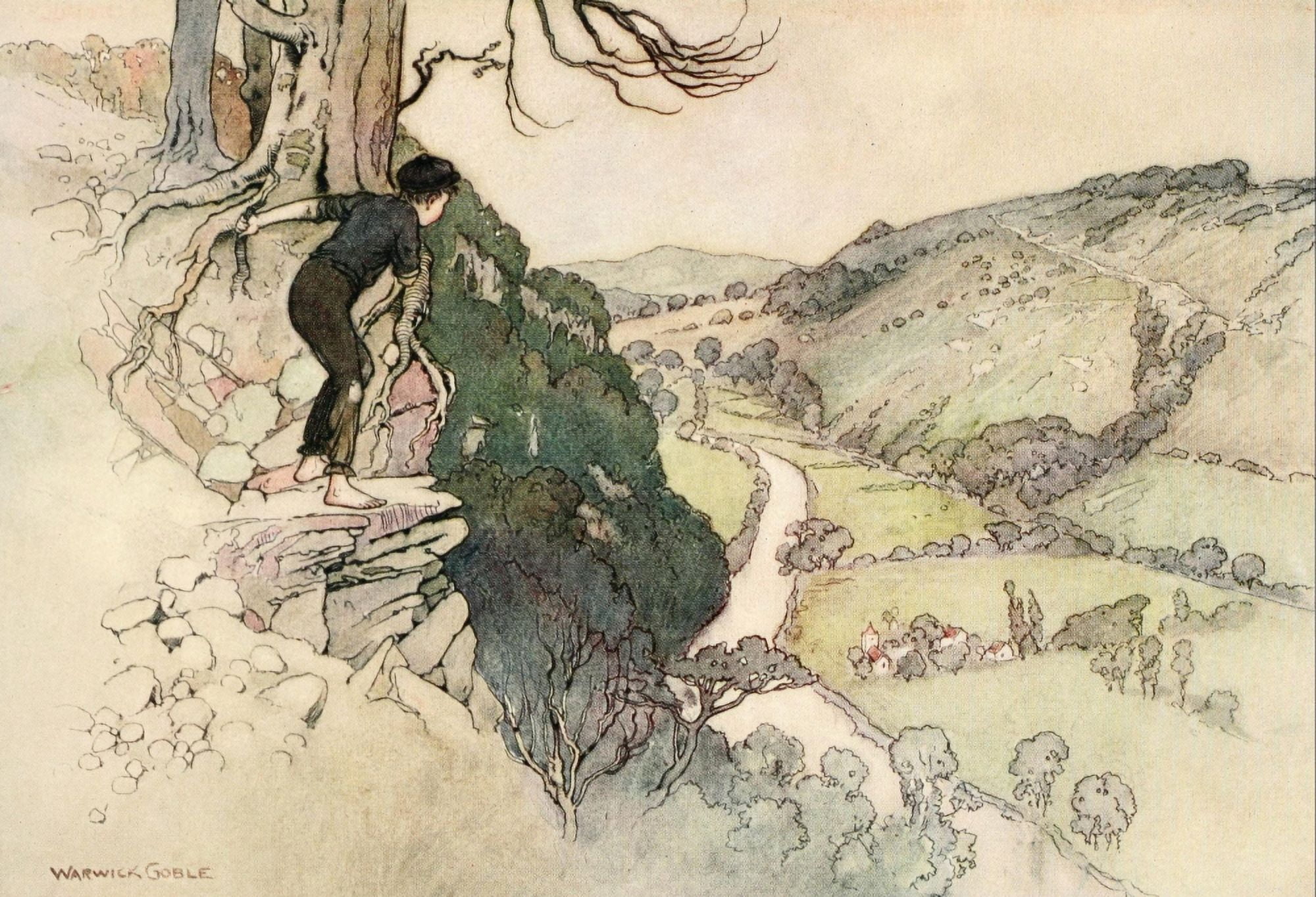 The Water-Babies 1909 A quiet rich happy place Canvas Art - Warwick Goble (24 x 36)