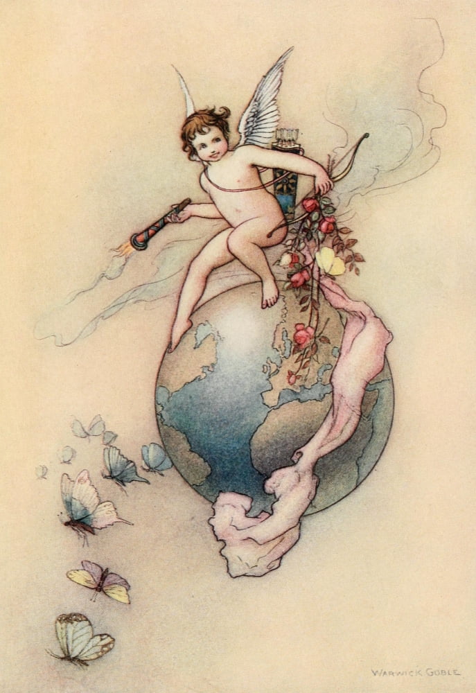 The Water-Babies 1909 Cest lamour lamour lamour Canvas Art - Warwick Goble (18 x 24)