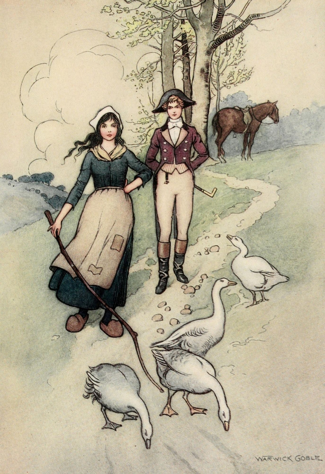The Water-Babies 1909 When all the world is young Canvas Art - Warwick Goble (24 x 36)