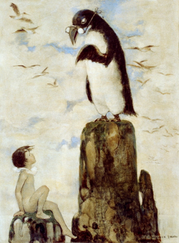The Water Babies 1916 The last of the Gairfowl Canvas Art - Jessie Willcox Smith (24 x 36)