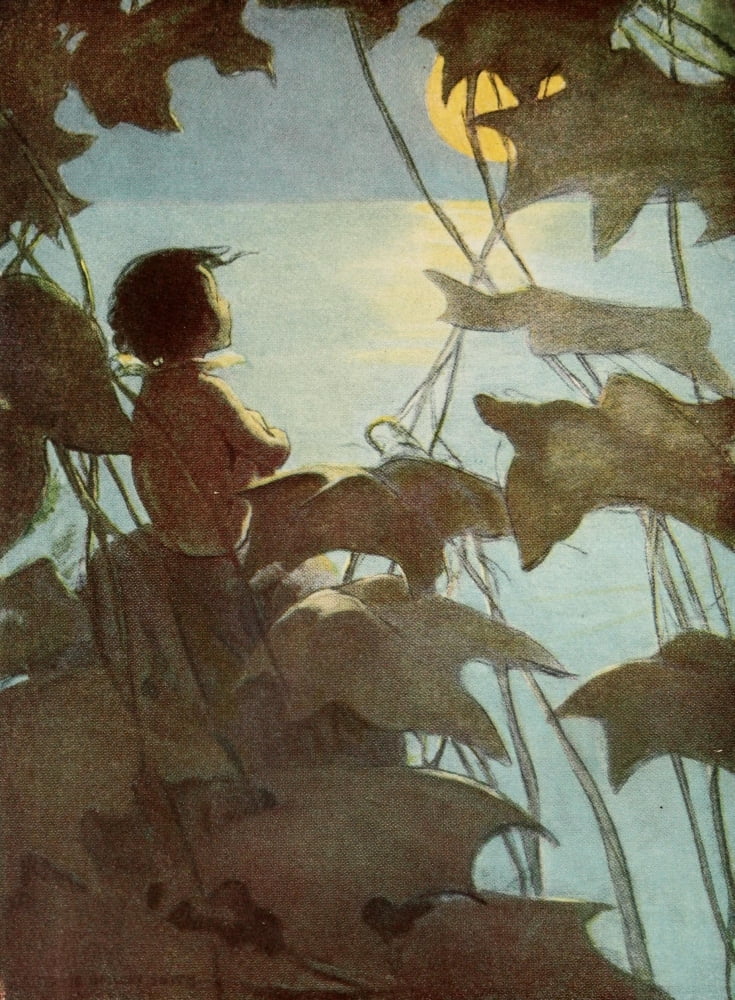 The Water Babies 1916 The yellow moon Canvas Art - Jessie Willcox Smith (18 x 24)