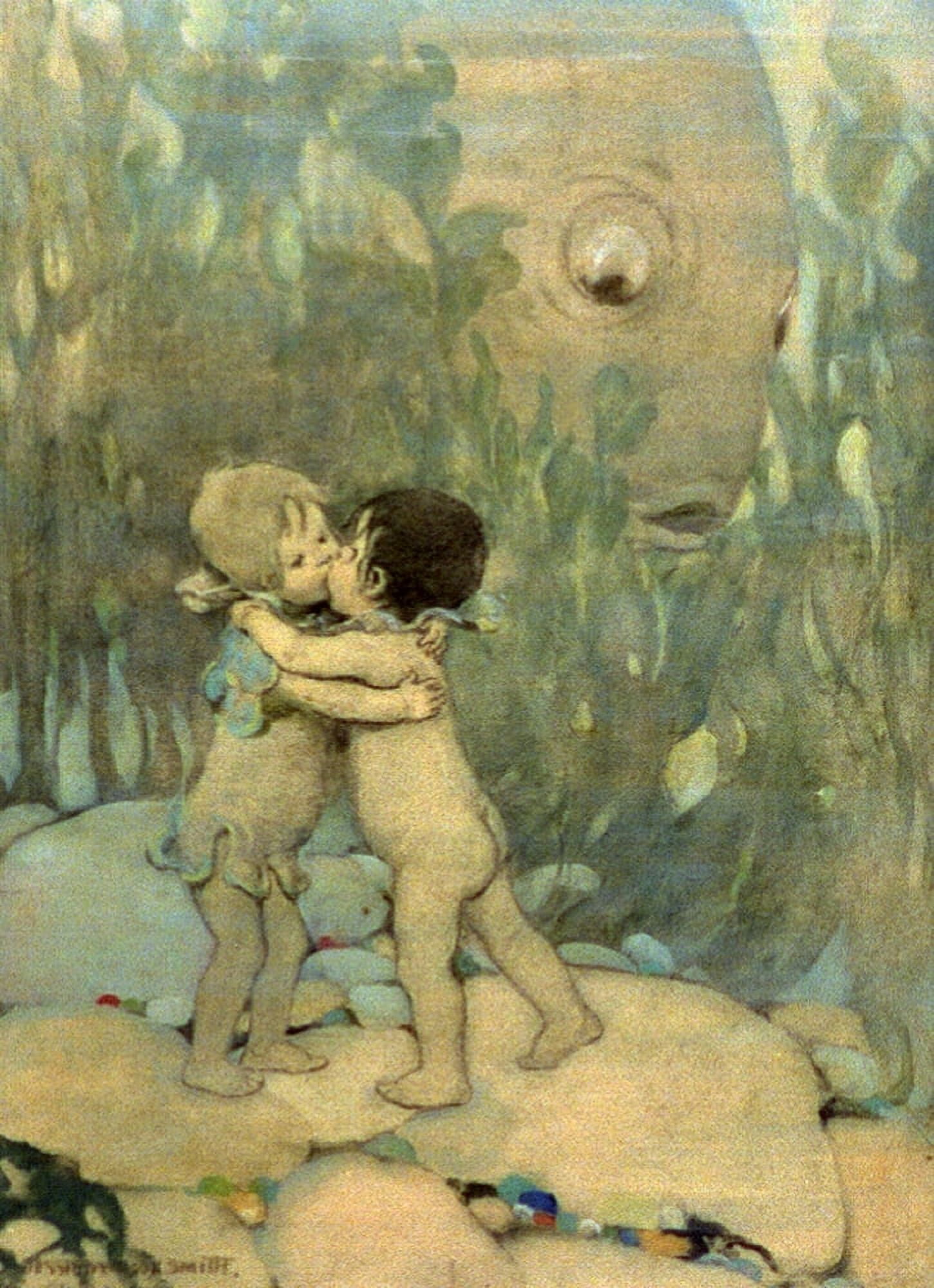 The Water Babies 1916 They hugged & kissed each other Canvas Art - Jessie Willcox Smith (18 x 24)