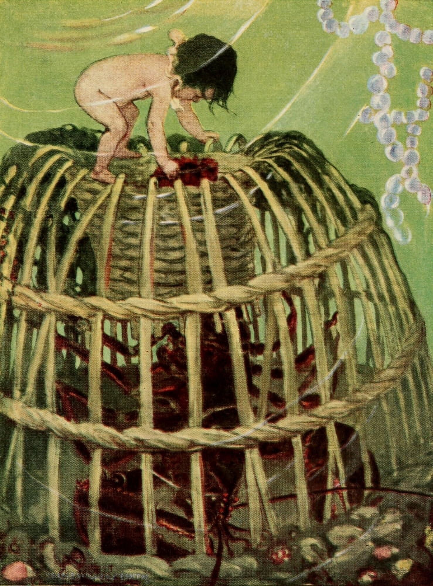 The Water Babies 1916 Tom clawed a hole Canvas Art - Jessie Willcox Smith (24 x 36)