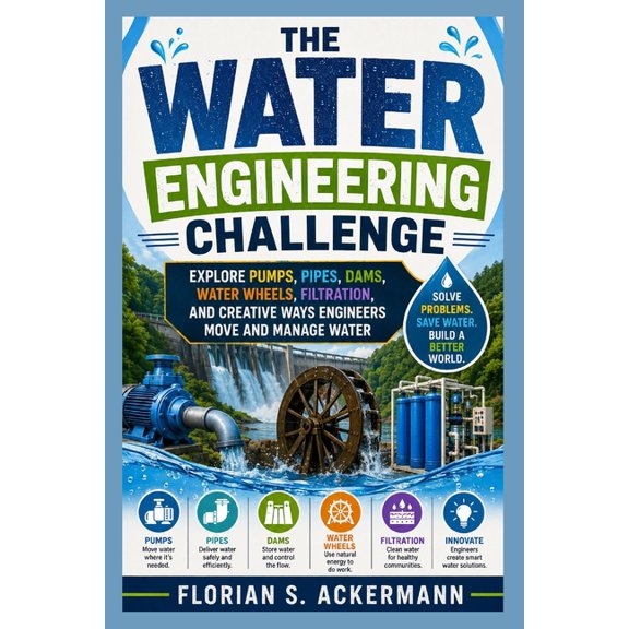 The Water Engineering Challenge: Explore Pumps, Pipes, Dams, Water Wheels, Filtration, and Creative Ways Engineers Move , (Paperback)