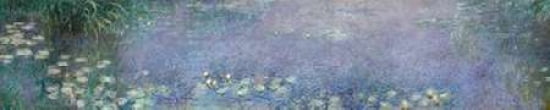 The Water Lilies - Morning Canvas Art - Claude Monet (8 x 24)