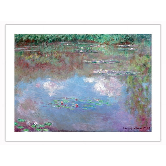 The Water Lily Pond (Clouds) - From an Original Color Painting by Claude Monet c.1903 - Bamboo Fine Art 290gsm Paper Print (Unframed) 18x24in