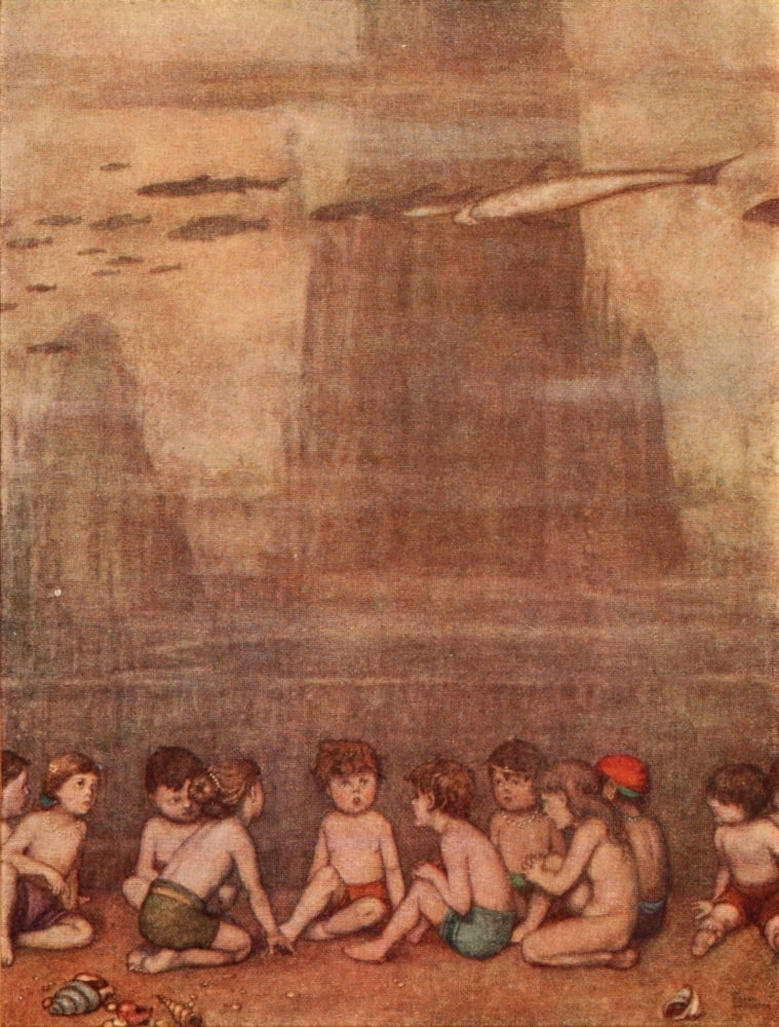 The Water-babies 1915 The other children warned him Canvas Art - W Heath Robinson (24 x 36)