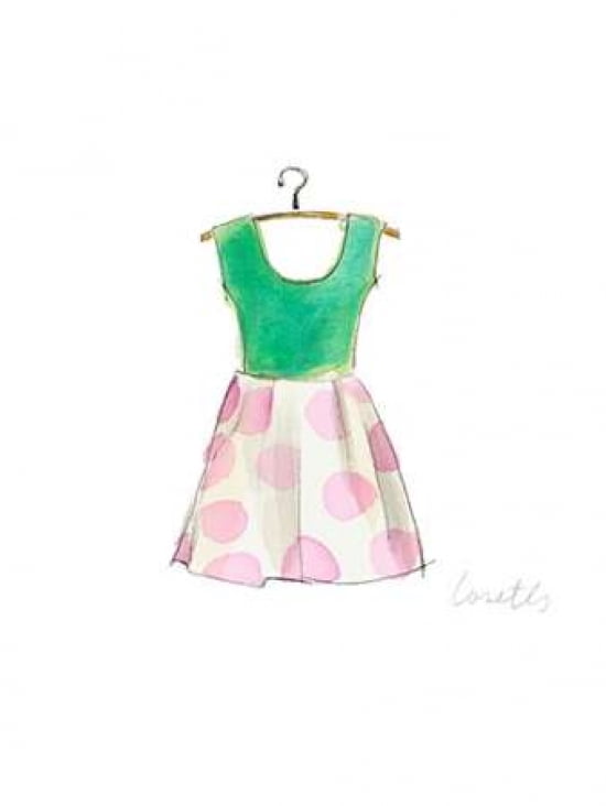 The Watercolor Dresses IV Canvas Art - Lanie Loreth (22X28)